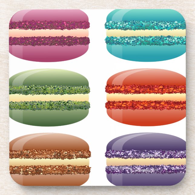 Dessous-de-verre macarons arc-en-ciel (Devant)