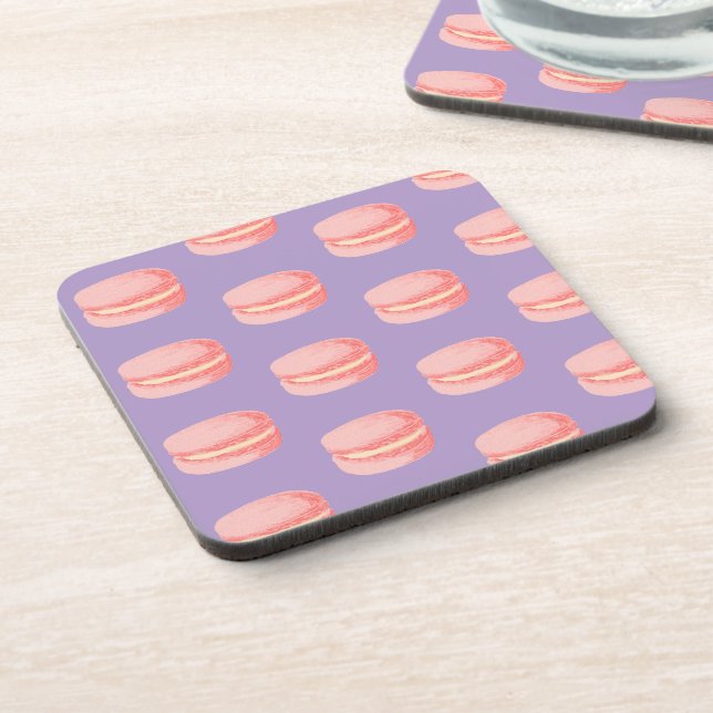 Dessous-de-verre Macarons roses (Côté gauche)