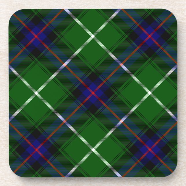 Dessous-de-verre MacDonald tartan bleu vert plaid (Devant)