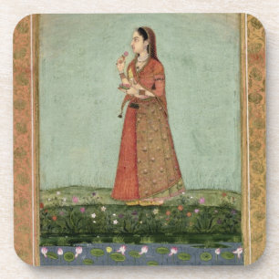 Dessous-de-verre Madame tenant une cuvette de roses, du petit Clive