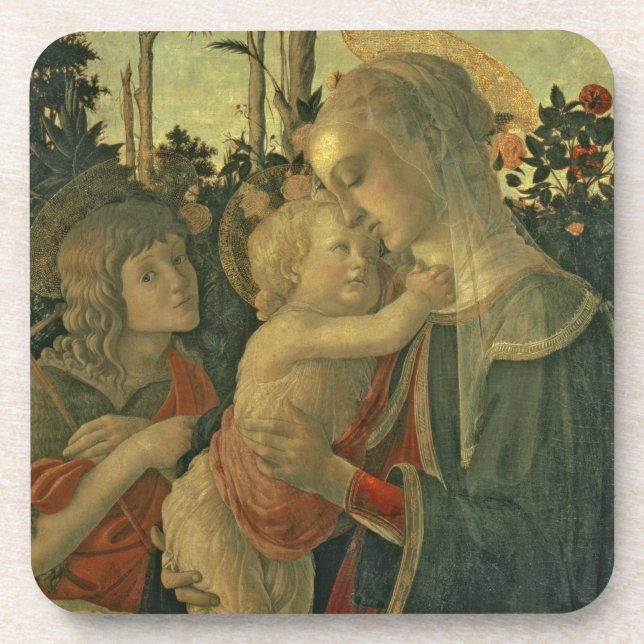 Dessous-de-verre Madonna et enfant avec St John le baptiste (huile (Devant)