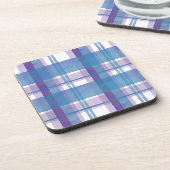 Dessous-de-verre Madras Plaid Blue et Purple (Côté gauche)
