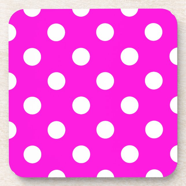 Dessous-de-verre Magenta pois #FF00DC (Devant)