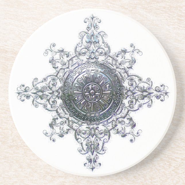 Dessous de verre magique en grès de flocon de neig (Devant)