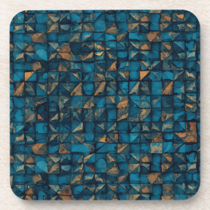Dessous-de-verre Magnifique motif patchwork "Look" en sarcelle fonc