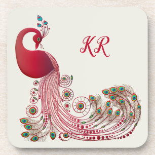 Dessous-de-verre Magnifique Peacock Feathers Magnifique Monogramme