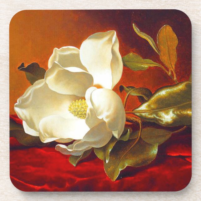 Dessous-de-verre Magnolia sur Red Velvet Martin Johnson Heade (Devant)