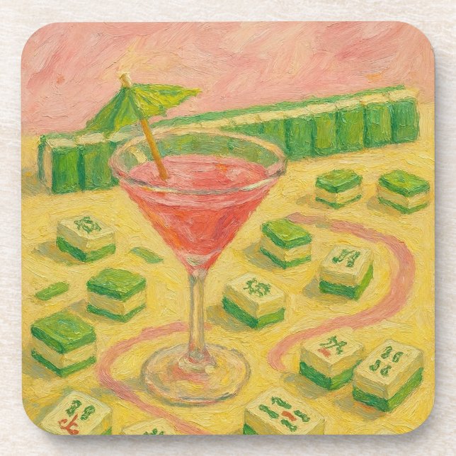 Dessous-de-verre Mahjong Chic Peinture Cocktail  (Devant)