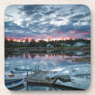 Dessous-de-verre Maine, Newagen, port de coucher de soleil 2 2