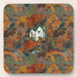 Dessous-de-verre Maison Blanche et arbres d'automne