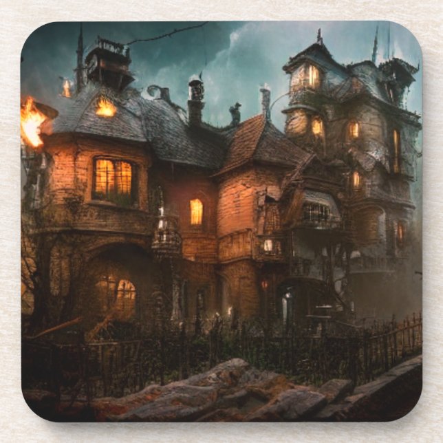 Dessous-de-verre Maison haunted (Devant)