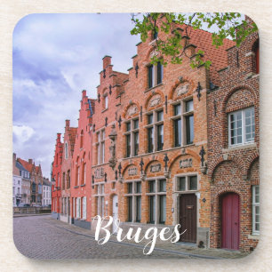 Dessous-de-verre Maisons médiévales en briques colorées à Bruges, B