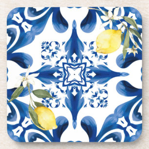Dessous-de-verre Majolica, citron, tuiles siciliennes, Carrelage en