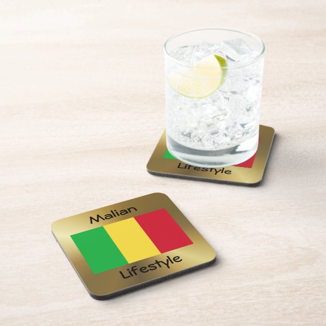 Dessous-de-verre Mali Flag+Text Coaster (Côté Droit)