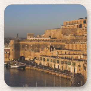 Dessous-de-verre Malte, La Valette, vue du port depuis Lower Barrak