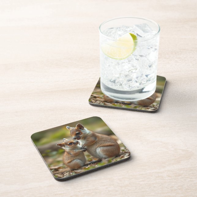 Dessous-de-verre Mama Et Bébé Quokka Leçons De Vie, (Côté Droit)