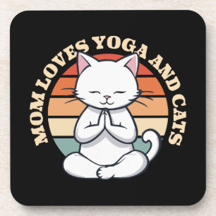 Dessous-de-verre Maman aime les chats et le yoga