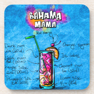 Dessous-de-verre Maman Cocktail Recipe Plastic Coaster de Bahama