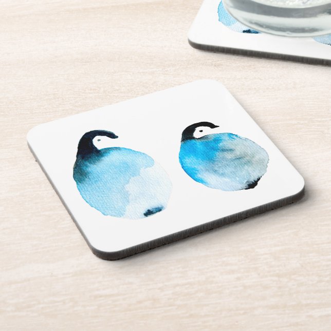 Dessous-de-verre Manchots mignons aquarelle (Côté gauche)