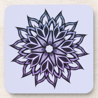 Dessous-de-verre Mandala Abstrait aux fleurs violettes
