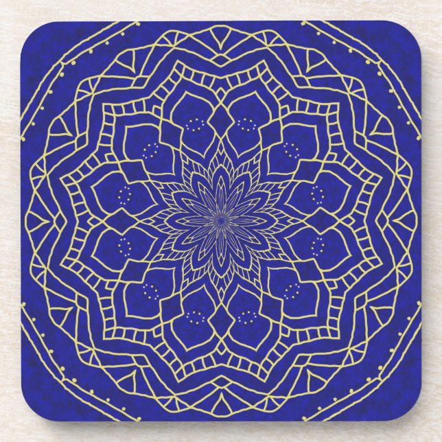 Dessous-de-verre Mandala bleu (Devant)