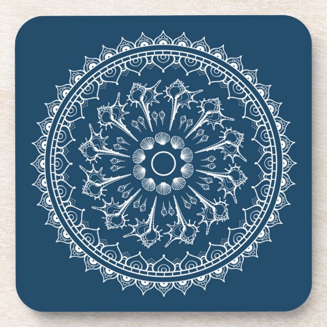 Dessous-de-verre Mandala fait de coquillages (Devant)