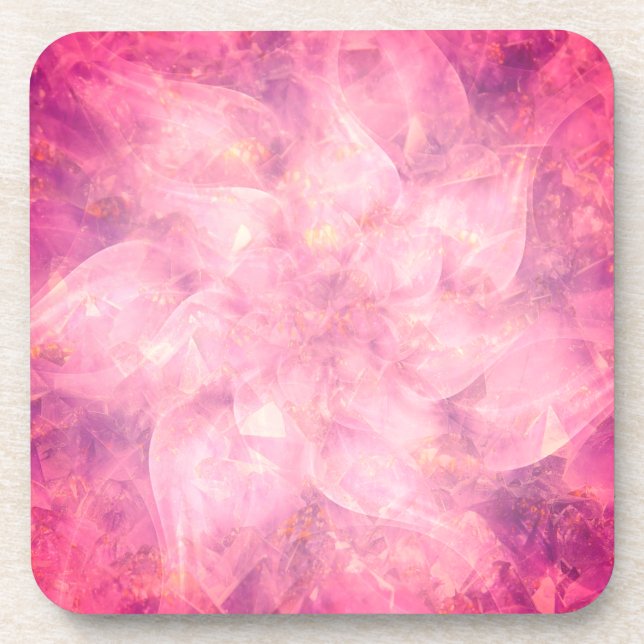 Dessous-de-verre Mandala Fleur Rose (Devant)