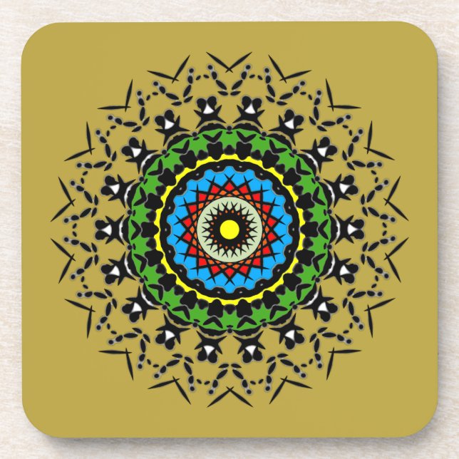 Dessous-de-verre Mandala floral sans couture (Devant)