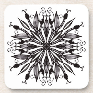 Dessous-de-verre Mandala Gothique Feuilles Et Serpents Beverage Coa