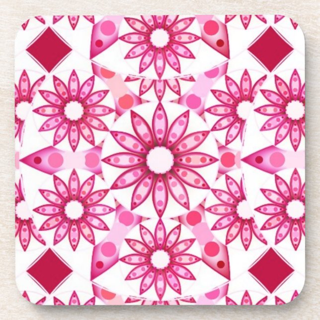Dessous-de-verre Mandala motif dans les tons roses, marron (Devant)