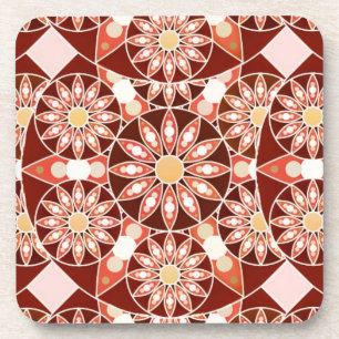 Dessous-de-verre Mandala motif, marron, rouille, bronzage, beige
