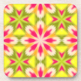Dessous-de-verre Mandala Tie-Dye Rose Citron Jaune Orange