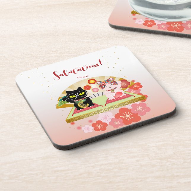 Dessous-de-verre Maneki Neko Lucky Poiluna (Côté gauche)