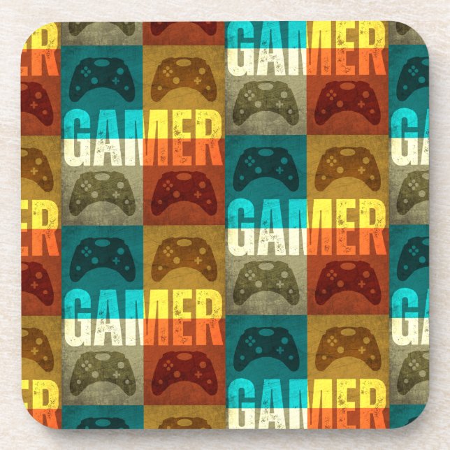 DESSOUS-DE-VERRE MANETTE DE JEU VIDÉO RÉTRO GAMER (Devant)