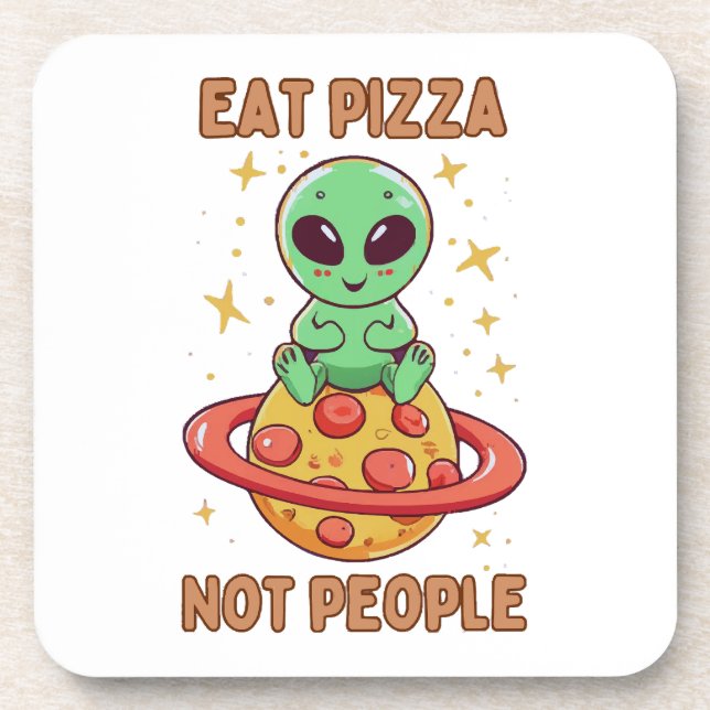 Dessous-de-verre Mangez de la pizza pas des gens (Devant)
