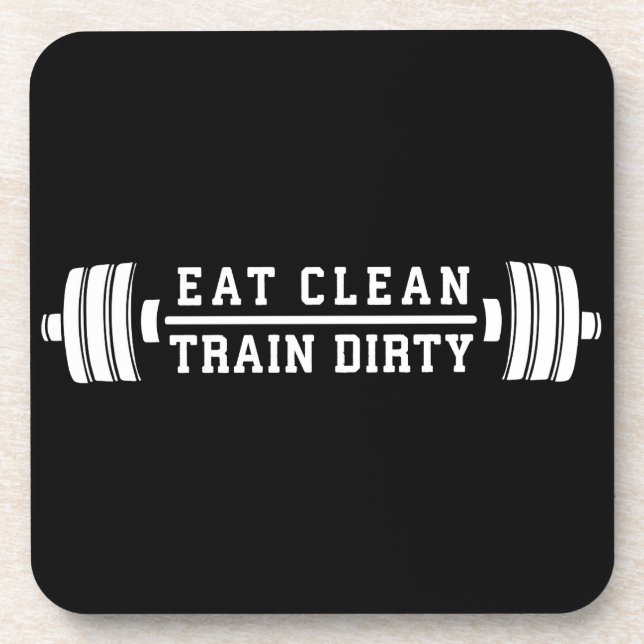 Dessous-de-verre Mangez propre, train sec - Exercice Inspirational (Devant)