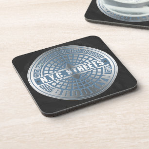 Dessous-de-verre Manhole Cover Brooklyn Blue