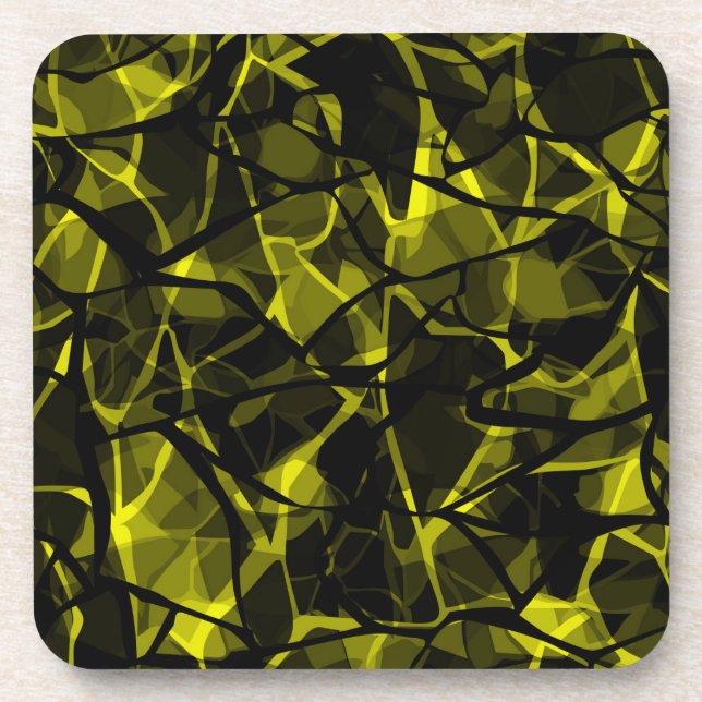 Dessous-de-verre Marbre abstrait noir vert brillant sans soudure (Devant)