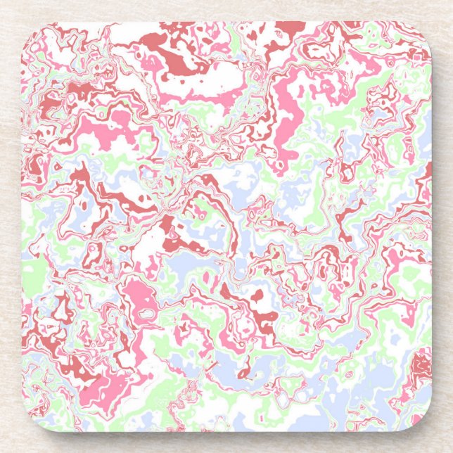 Dessous-de-verre Marbre coloré super Retro Boho Eclectique (Devant)