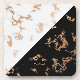 Dessous-de-verre Marbre noir et blanc
