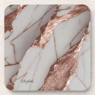 Dessous-de-verre Marbre Pailleté Cuivre Tendance
