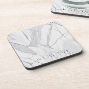 Dessous-de-verre Marbre Personnalisé Texture Famille Gris Blanc