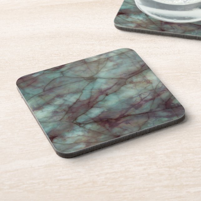 Dessous-de-verre Marbre turquoise bleu et violet (Côté gauche)
