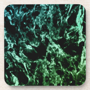 Dessous-de-verre Marbre vert sur noir
