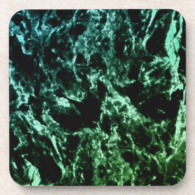 Dessous-de-verre Marbre vert sur noir (Devant)