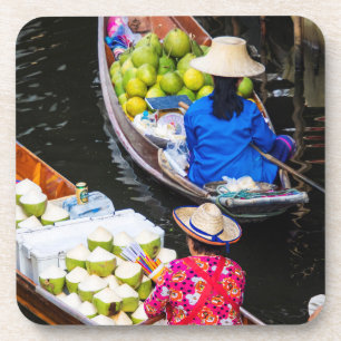 Dessous-de-verre Marché flottant à Bangkok