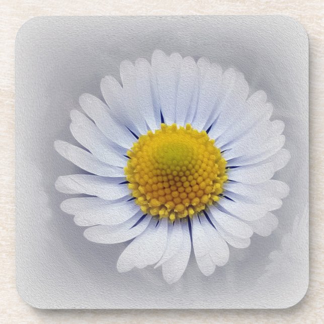 Dessous-de-verre marguerite blanche brillante (Devant)