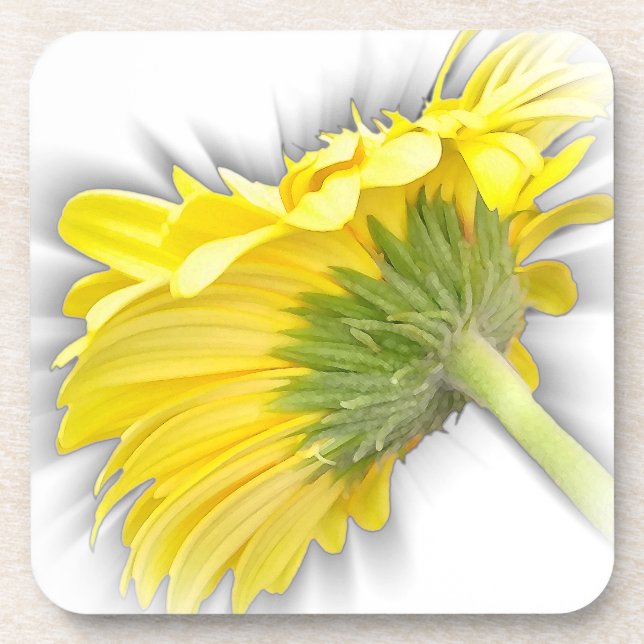 Dessous-de-verre marguerite jaune (Devant)