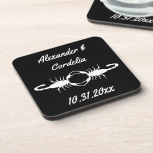 Dessous-de-verre Mariage Blanc Gothique Scorpions Personnalisés