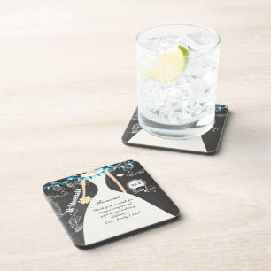 Dessous de verre Mariage de mariée et de mariée en